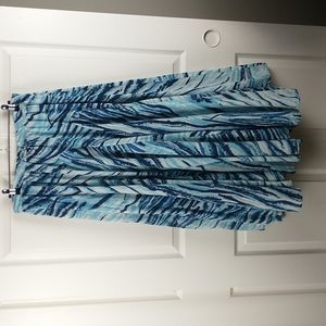 Grace Elements Blue Stripe Godet Boho Cotton Maxi skirt Womens Medium